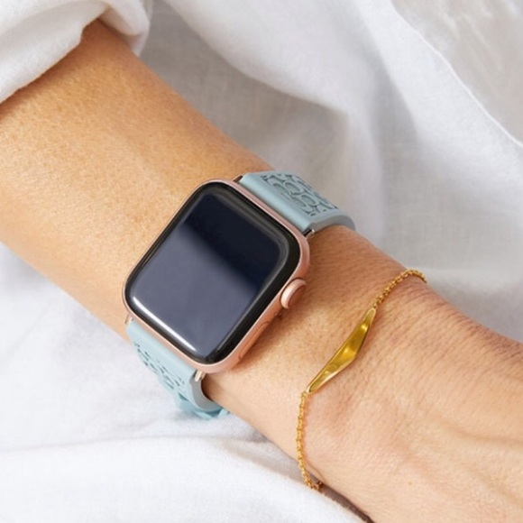 COACH Rubber Teal Embossed Apple Watch Strap for 38 40 41mm Apple Watches *BNIB - Picture 9 of 14